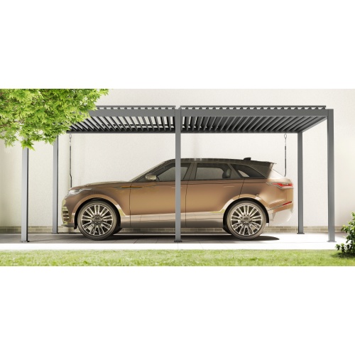 Wolnostojąca pergola ogrodowa Antilla z aluminium, 6x3 m, bioklimatyczna, ruchome lamele, antracytowa