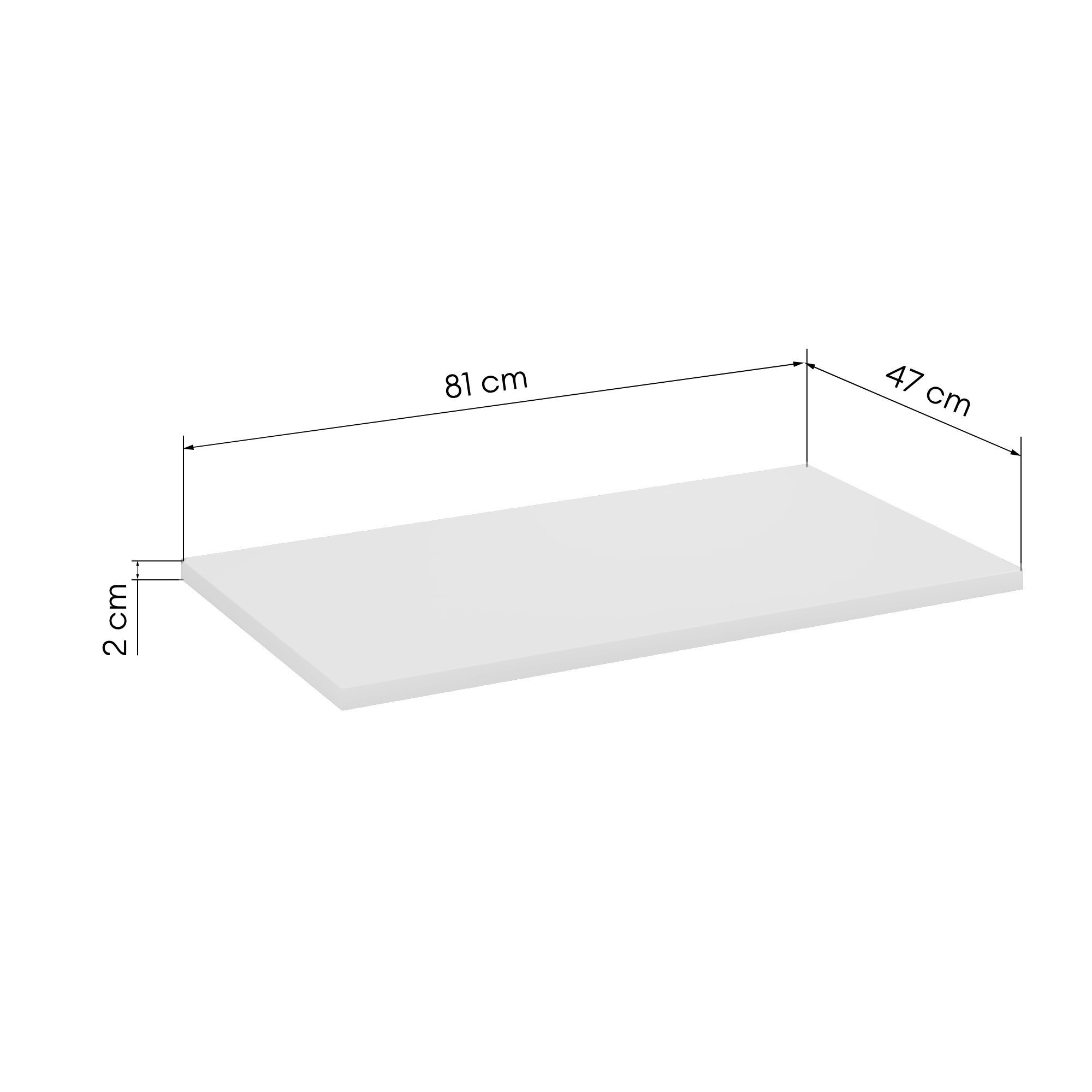 Blat łazienkowy Cristal 80 cm, biały