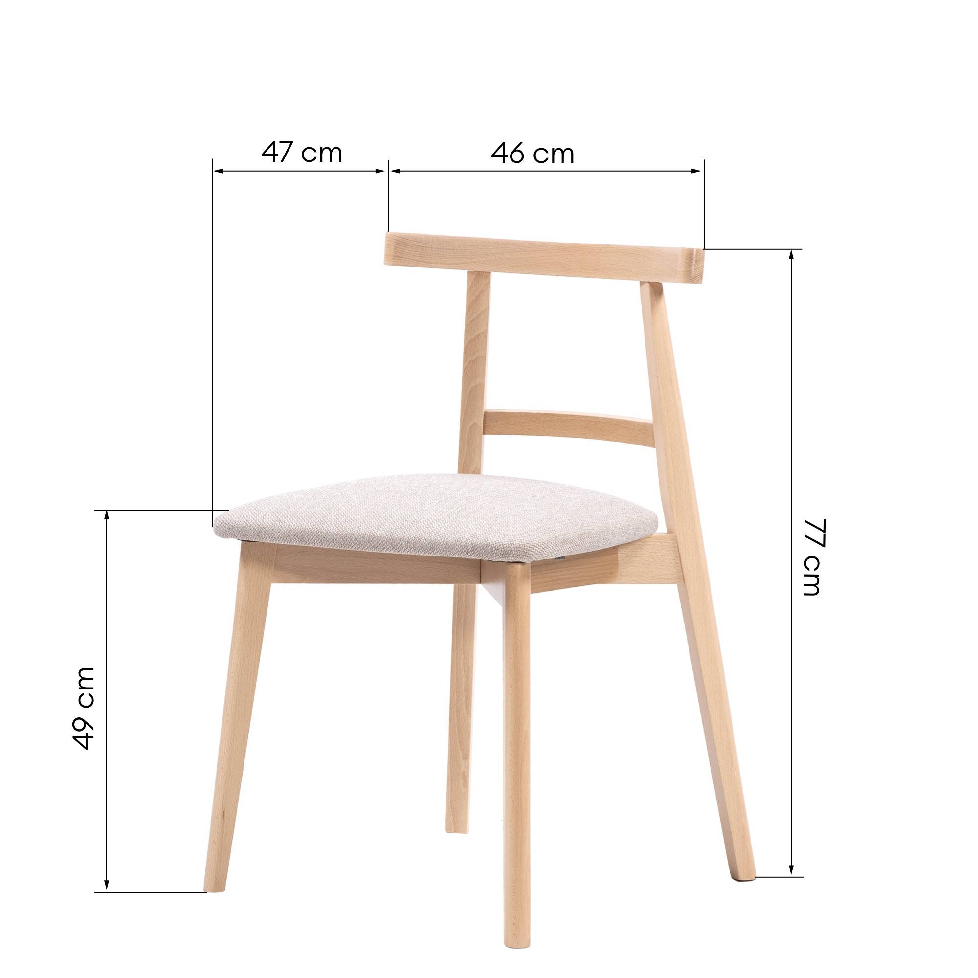 Krzesło drewniane Miso beżowe/naturalne, bukowe