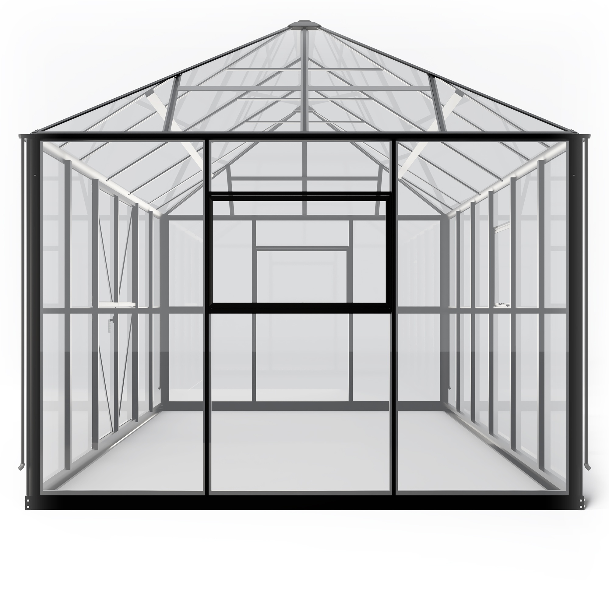 Oranżeria ogrodowa Titan Shield Gazebo X-Large 19,4 m² szkło hartowane 4 mm, aluminium, czarna