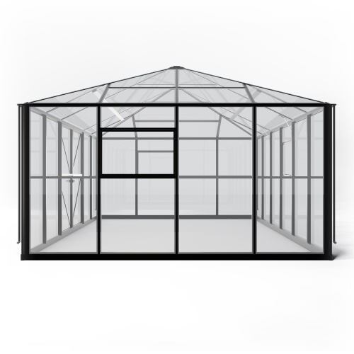 Oranżeria ogrodowa Titan Shield Gazebo XX-Large 25,5 m² szkło hartowane 4 mm, aluminium, czarna