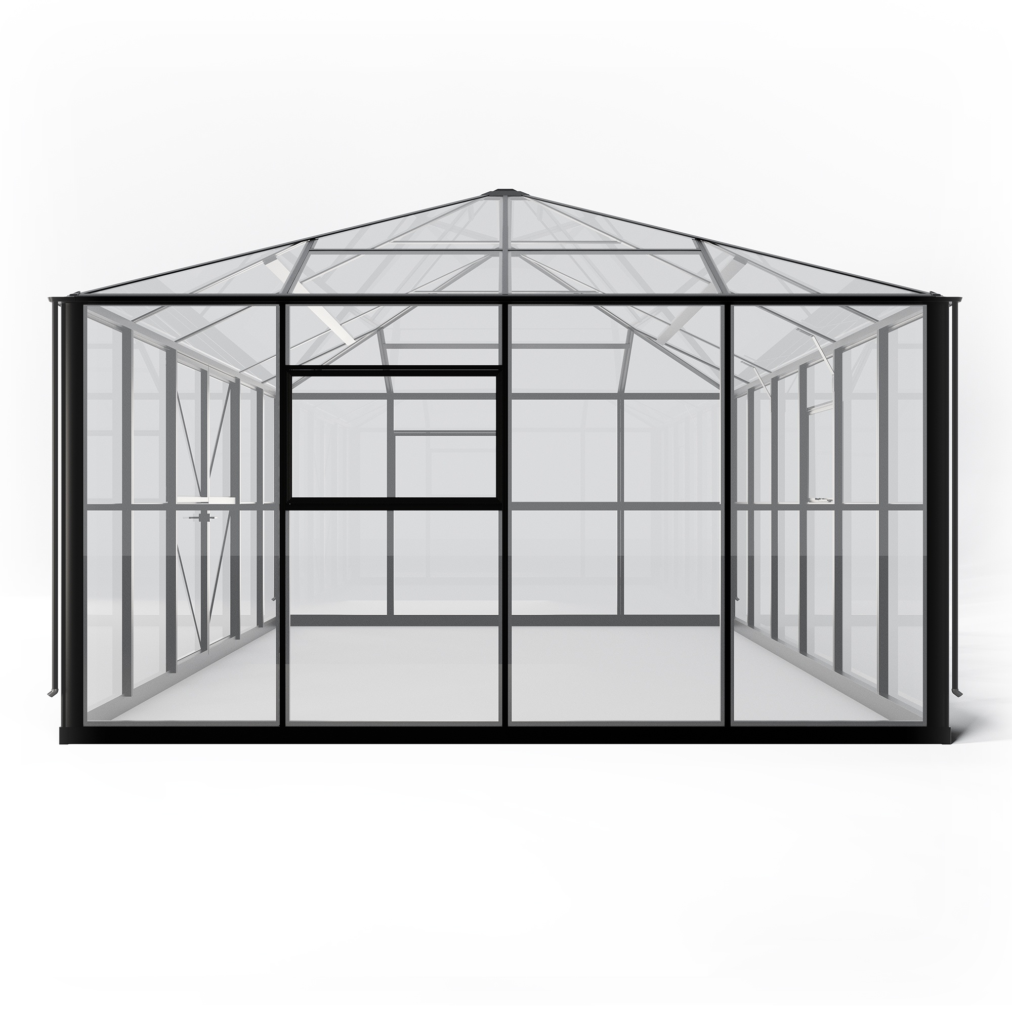 Oranżeria ogrodowa Titan Shield Gazebo XX-Large 25,5 m² szkło hartowane 4 mm, aluminium, czarna