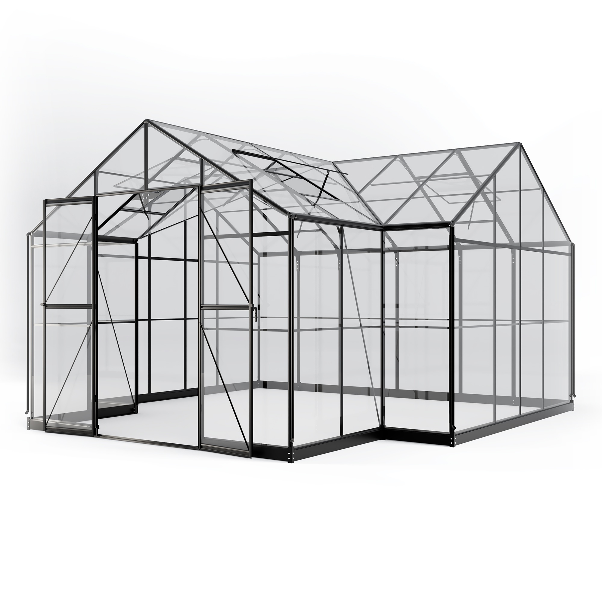 Oranżeria ogrodowa Royal Park Orangery 16,6 m² szkło hartowane 4 mm, aluminium, czarna