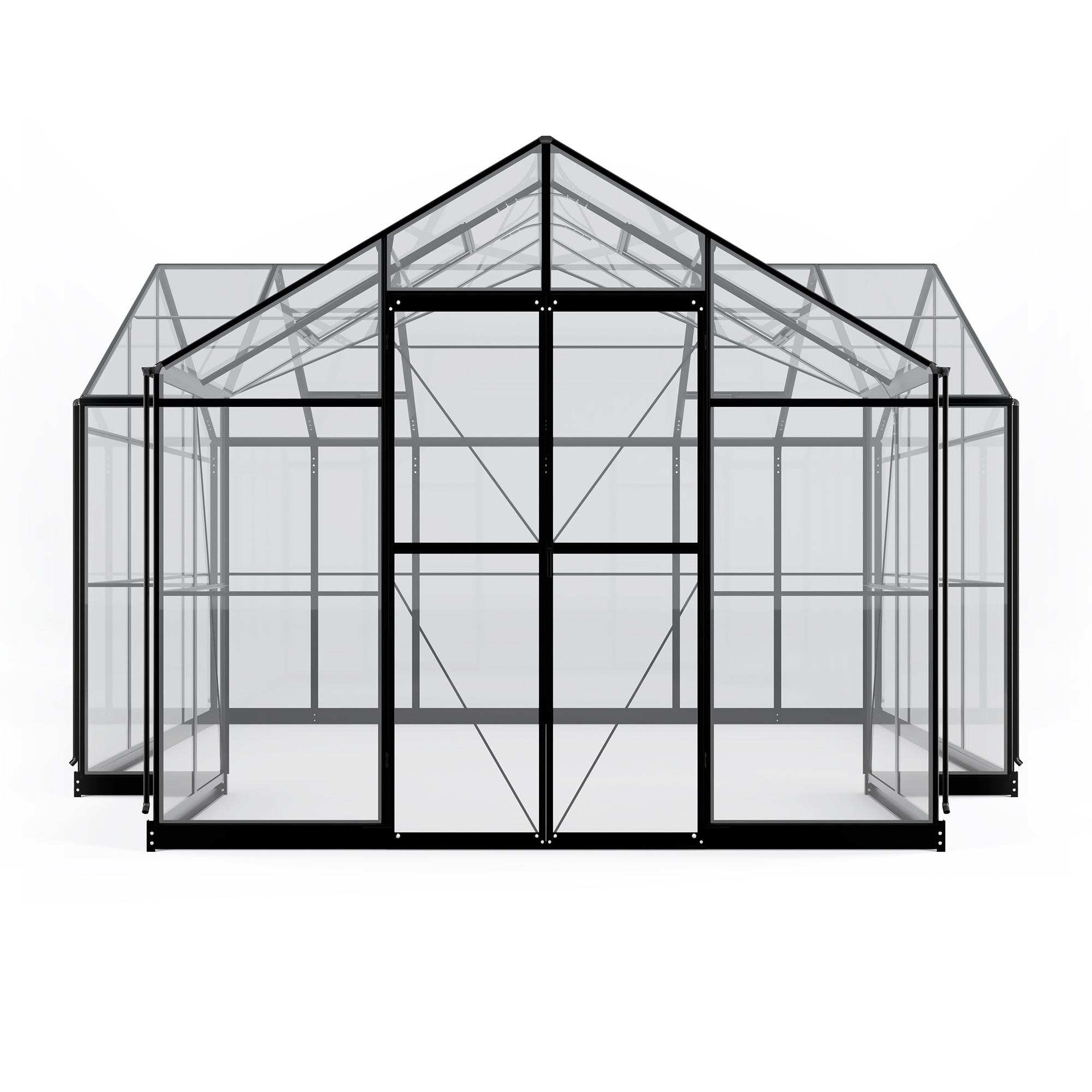 Oranżeria ogrodowa Royal Park Orangery 16,6 m² szkło hartowane 4 mm, aluminium, czarna