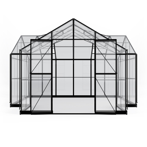 Oranżeria ogrodowa Royal Park Orangery 16,6 m² szkło hartowane 4 mm, aluminium, czarna