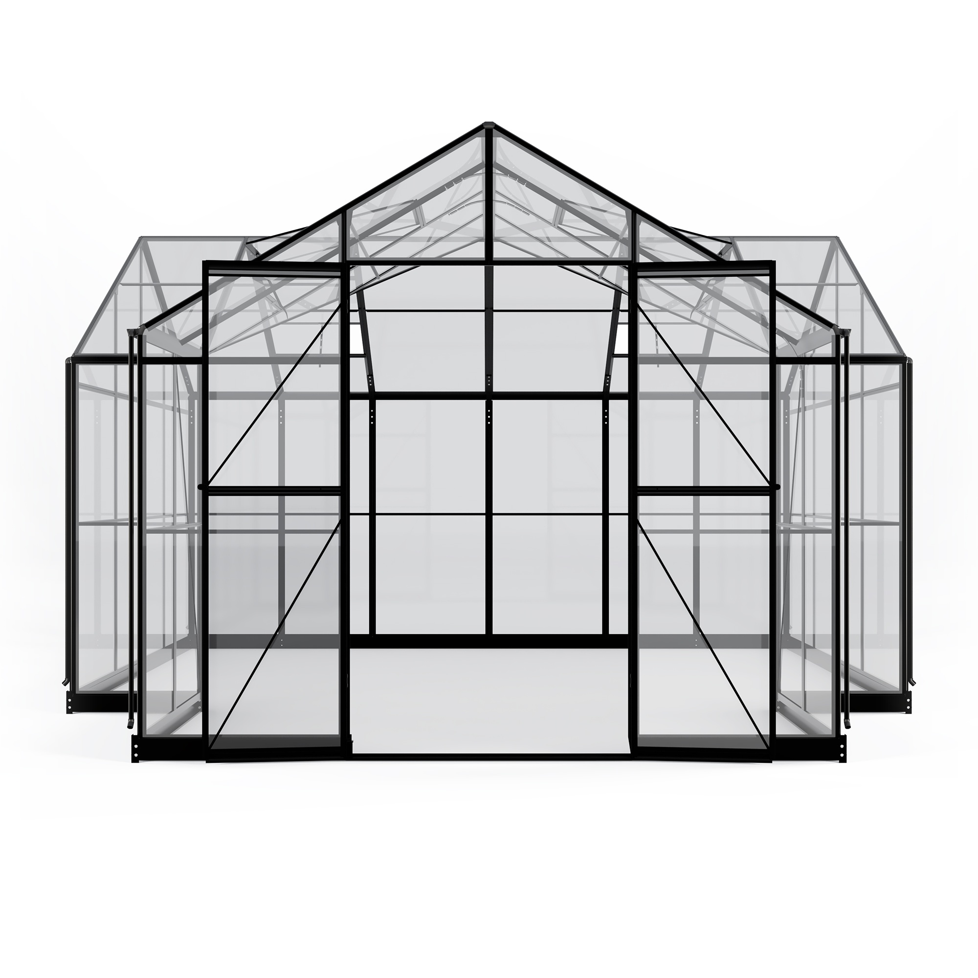 Oranżeria ogrodowa Royal Park Orangery 16,6 m² szkło hartowane 4 mm, aluminium, czarna