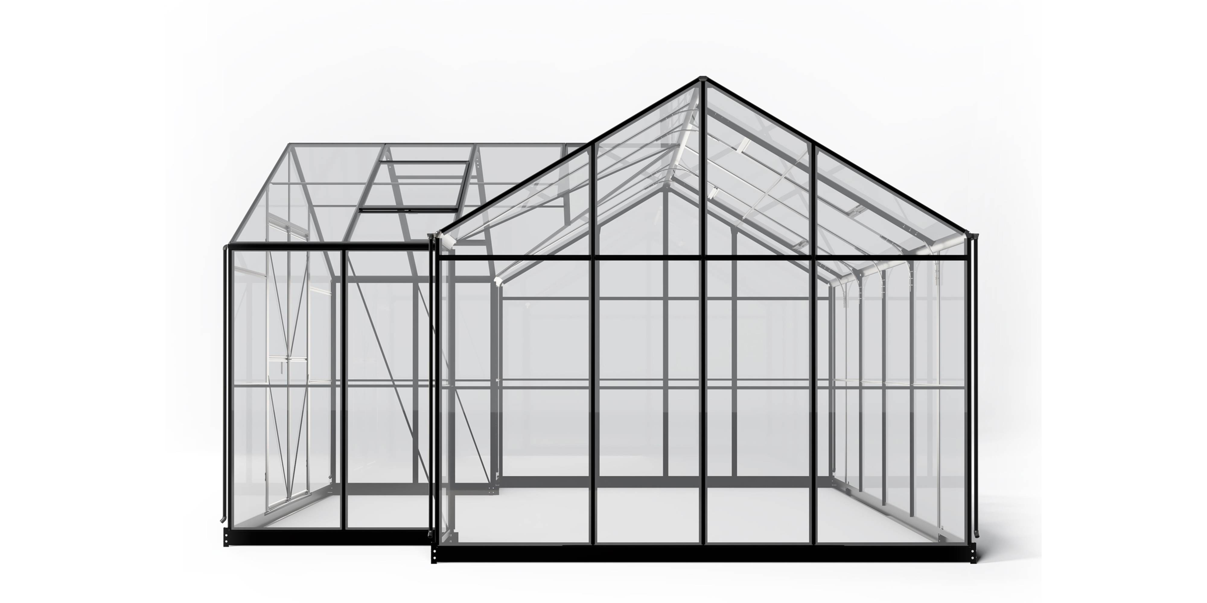 Oranżeria ogrodowa Royal Park Orangery 16,6 m² szkło hartowane 4 mm, aluminium, czarna