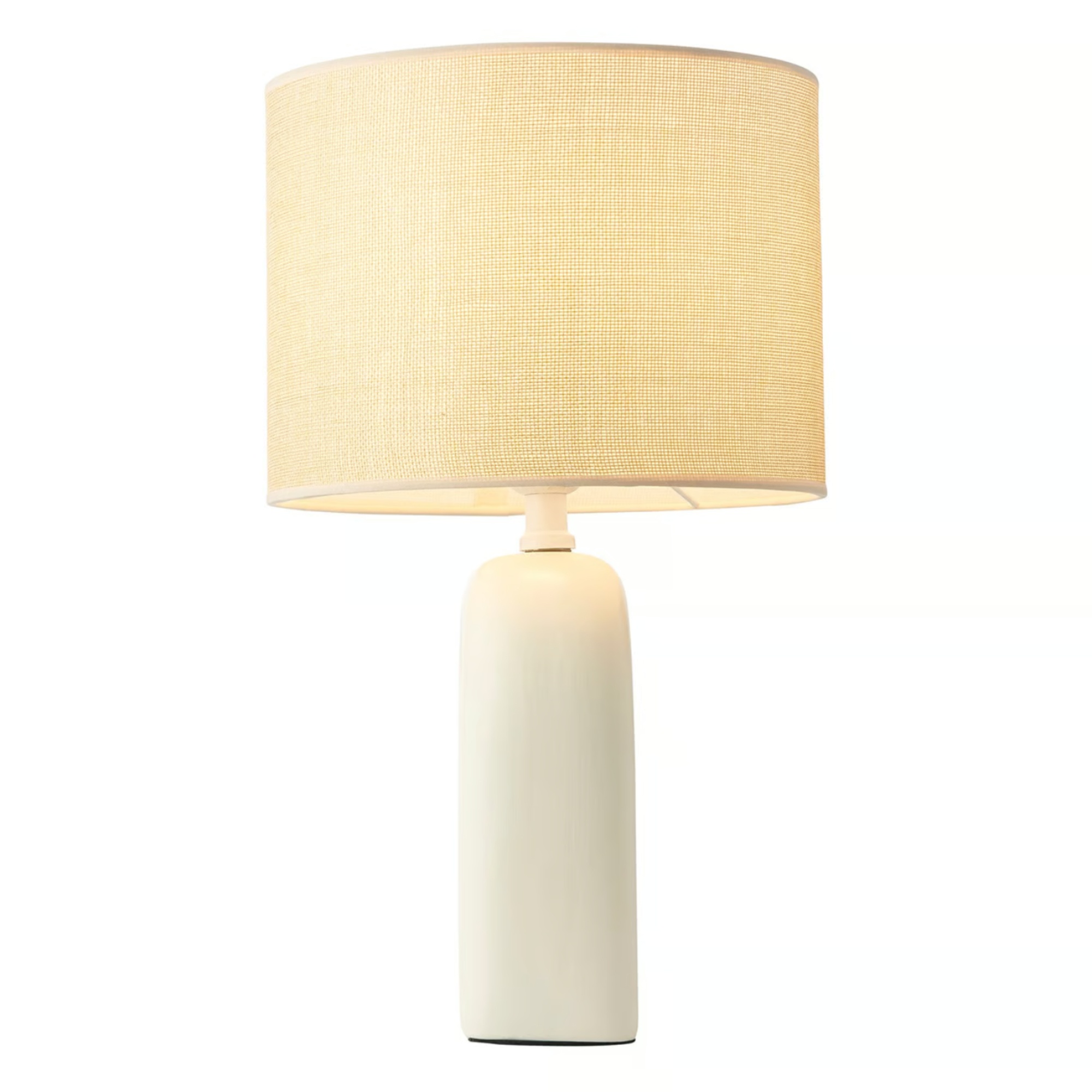 Lampa stołowa Haze, ceramiczna z lnianym abażurem, beżowa