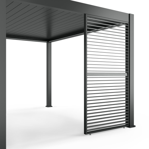 Panel żaluzjowy, ruchomy 130 cm do boku pergoli, antracytowy, poziomy