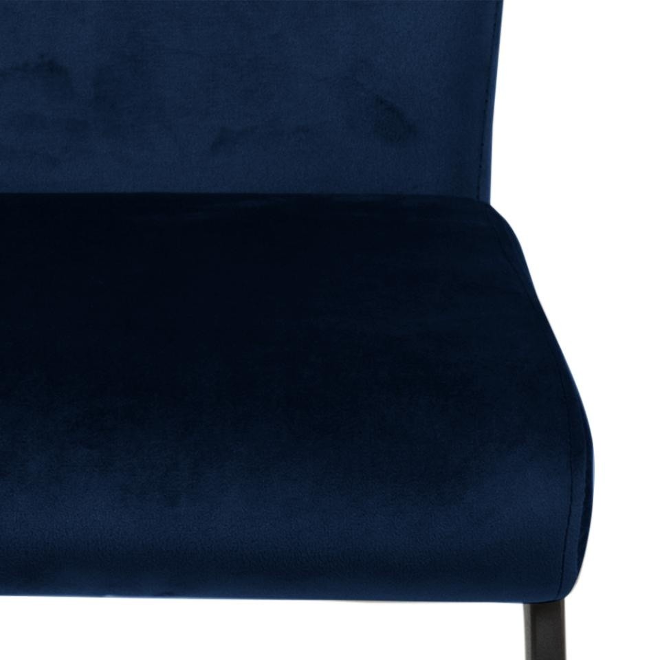 Krzesło tapicerowane Ulla welurowe granatowe