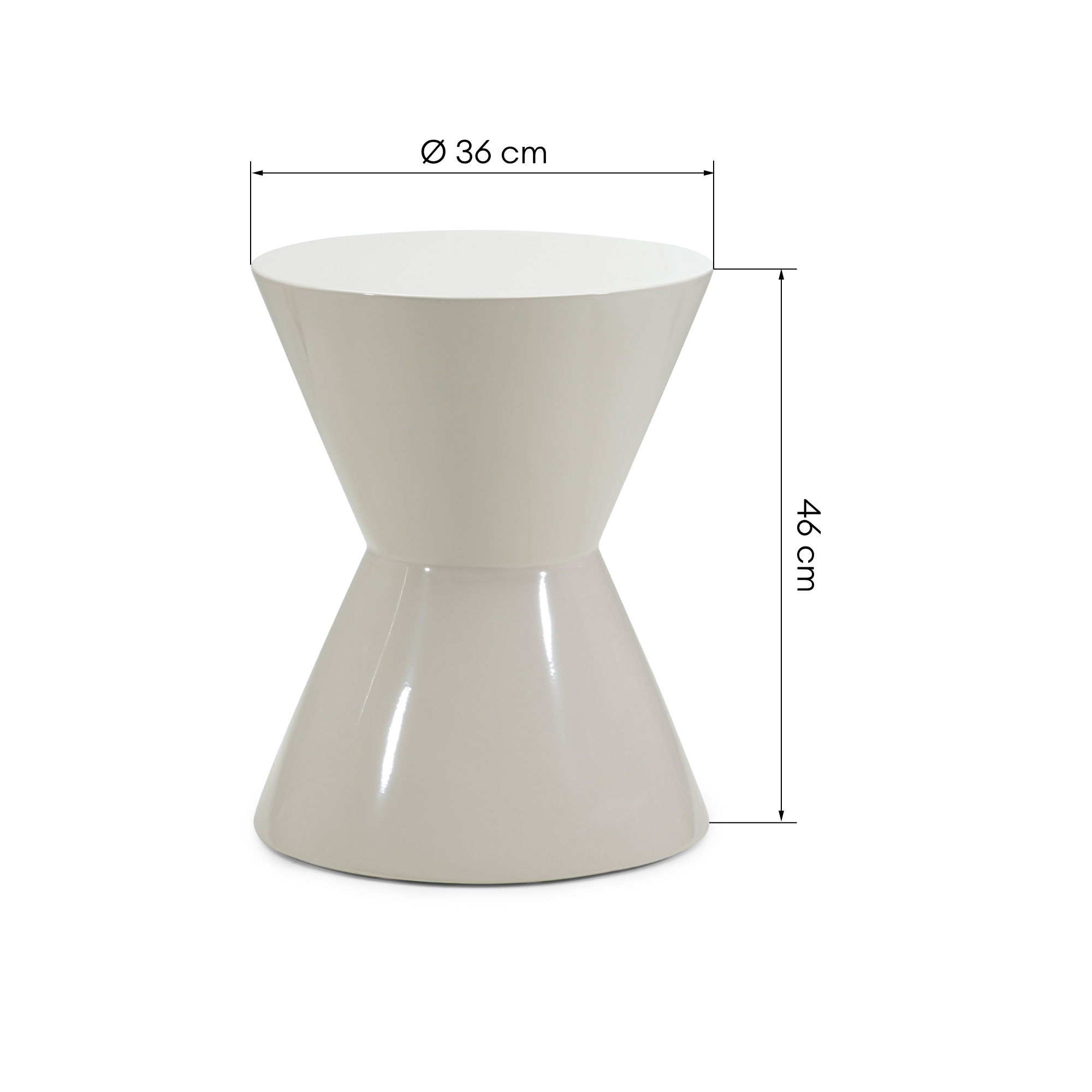Stolik boczny Sula 36 cm, szarobeżowy, glossy