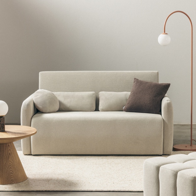 OU-1346 Sofa z funkcją spania i pojemnikiem Diosa Maxi, jasnobeżowa