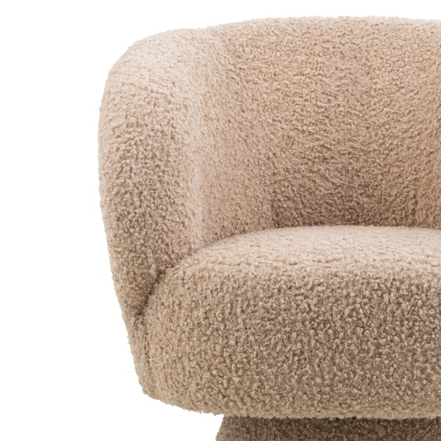Obrotowy fotel Dream, beżowy, boucle