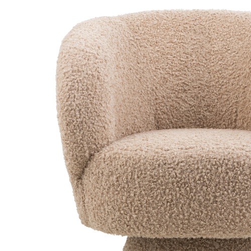 Obrotowy fotel Dream, beżowy, boucle