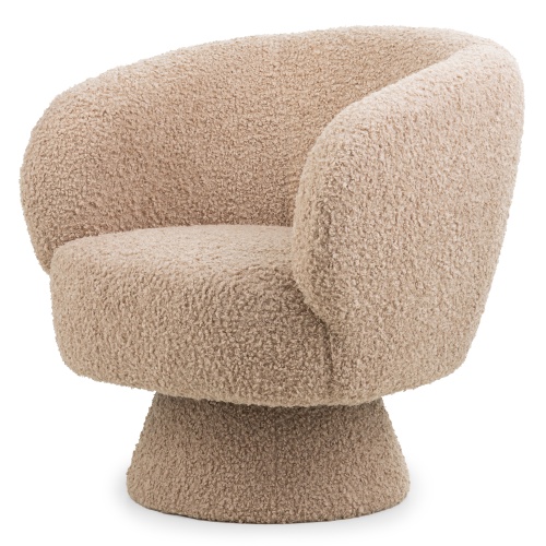 Obrotowy fotel Dream, beżowy, boucle