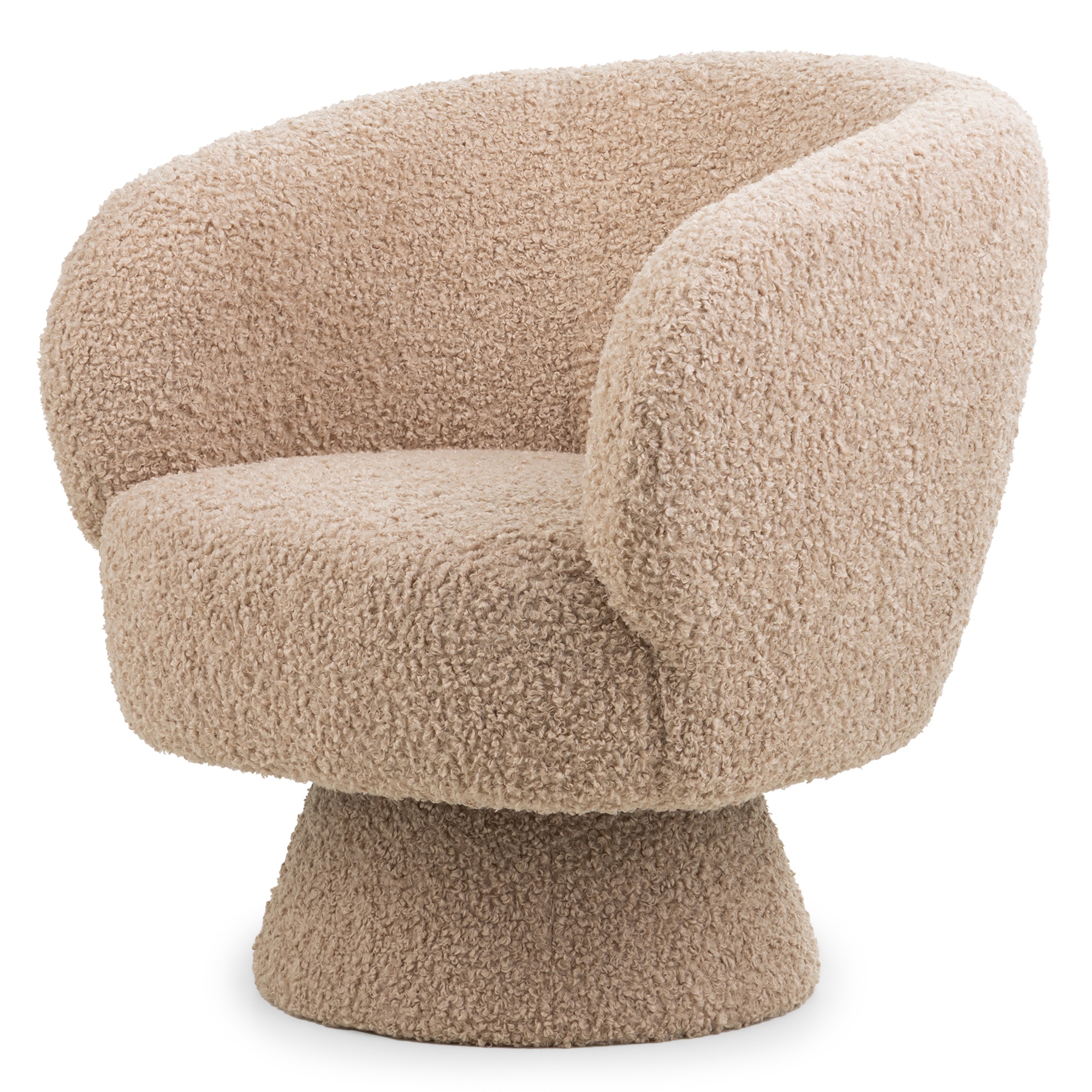 Obrotowy fotel Dream, beżowy, boucle