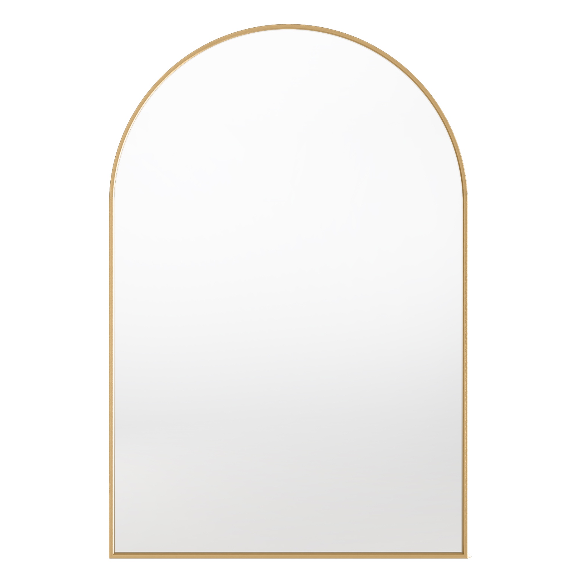 Lustro wiszące w metalowej ramie Serene ll, półowalne, złote
