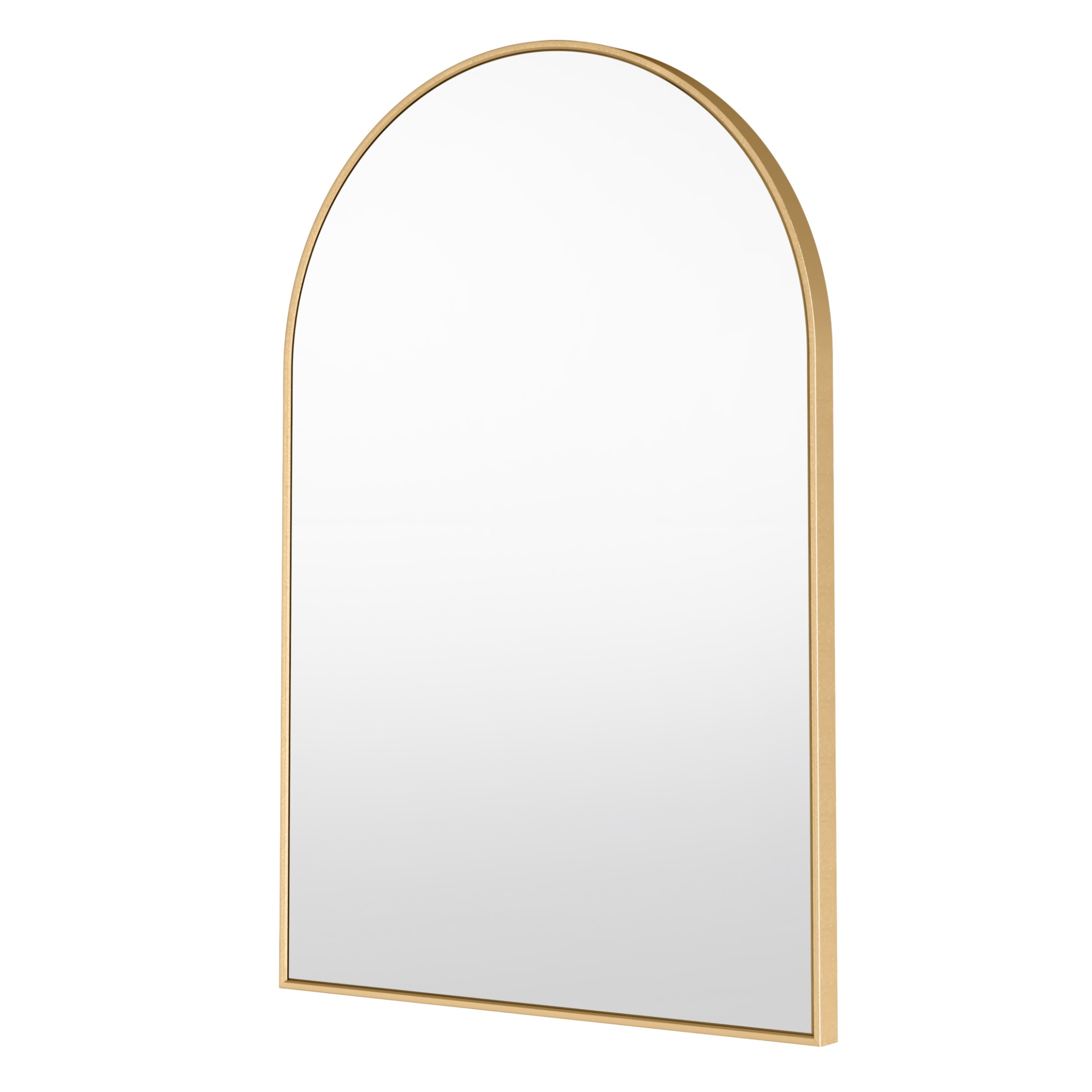 Lustro wiszące w metalowej ramie Serene ll, półowalne, złote