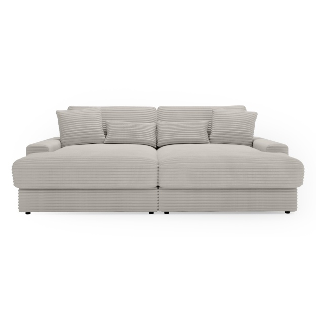 Sofa do salonu Happy, szara, sztruks