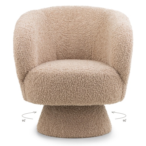Obrotowy fotel Dream, beżowy, boucle