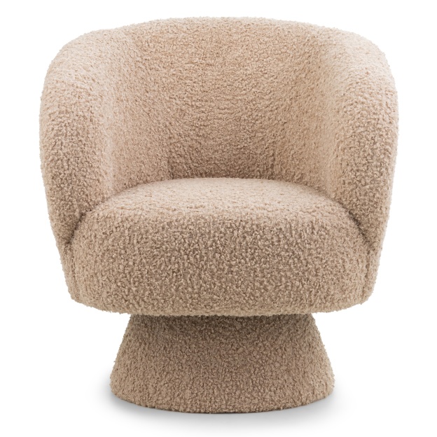 Obrotowy fotel Dream, beżowy, boucle