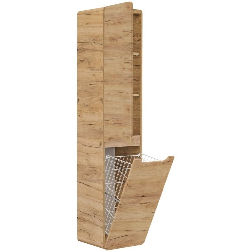 Szafka łazienkowa słupek Aruba 170 cm z koszem na pranie dąb craft złoty