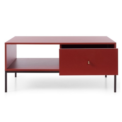 Stolik kawowy Mono 103 cm z 2 szufladami bordowy