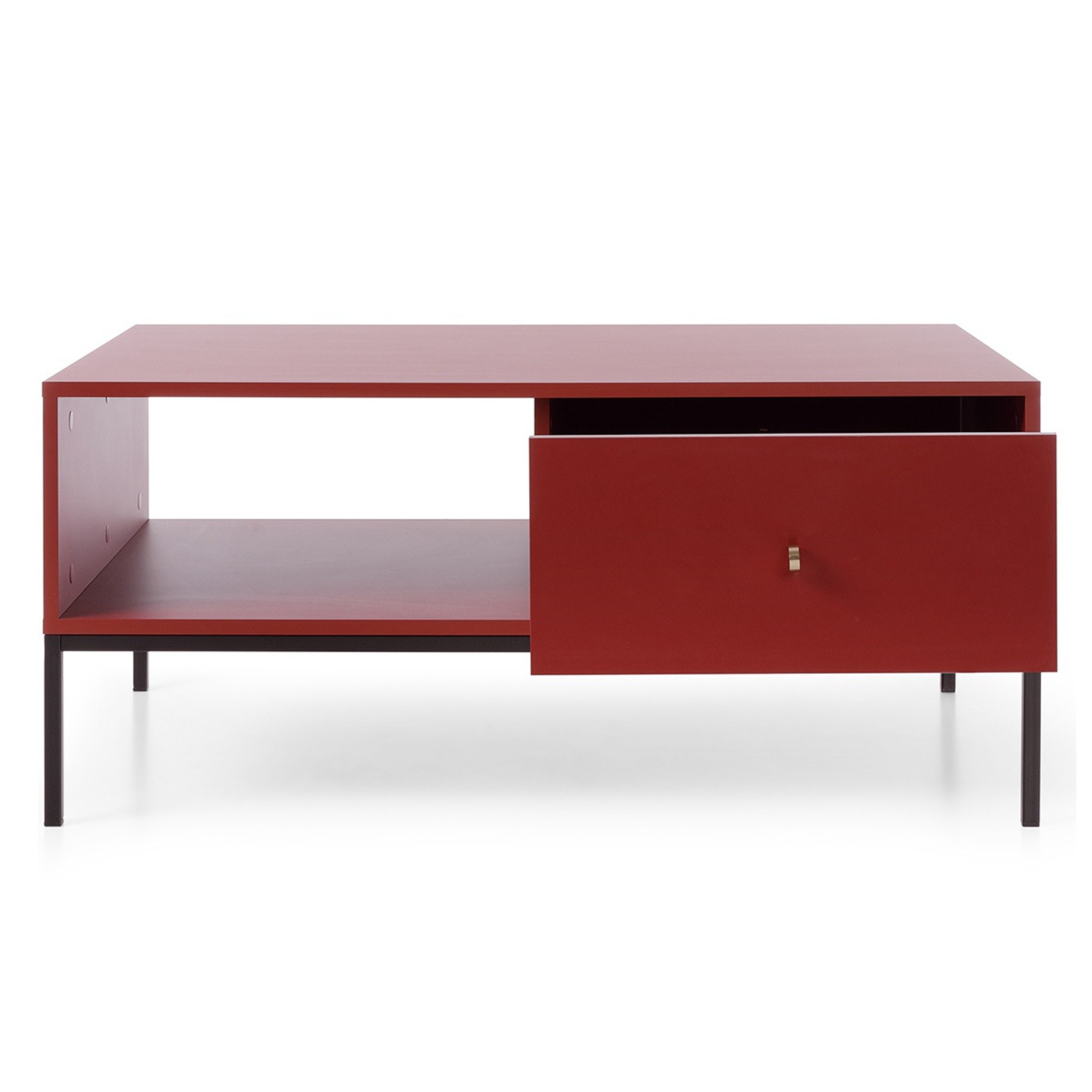 Stolik kawowy Mono 103 cm z 2 szufladami bordowy