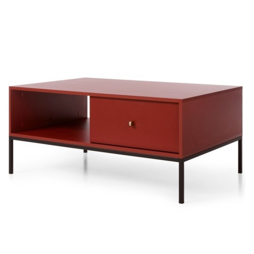 Stolik kawowy Mono 103 cm z 2 szufladami bordowy