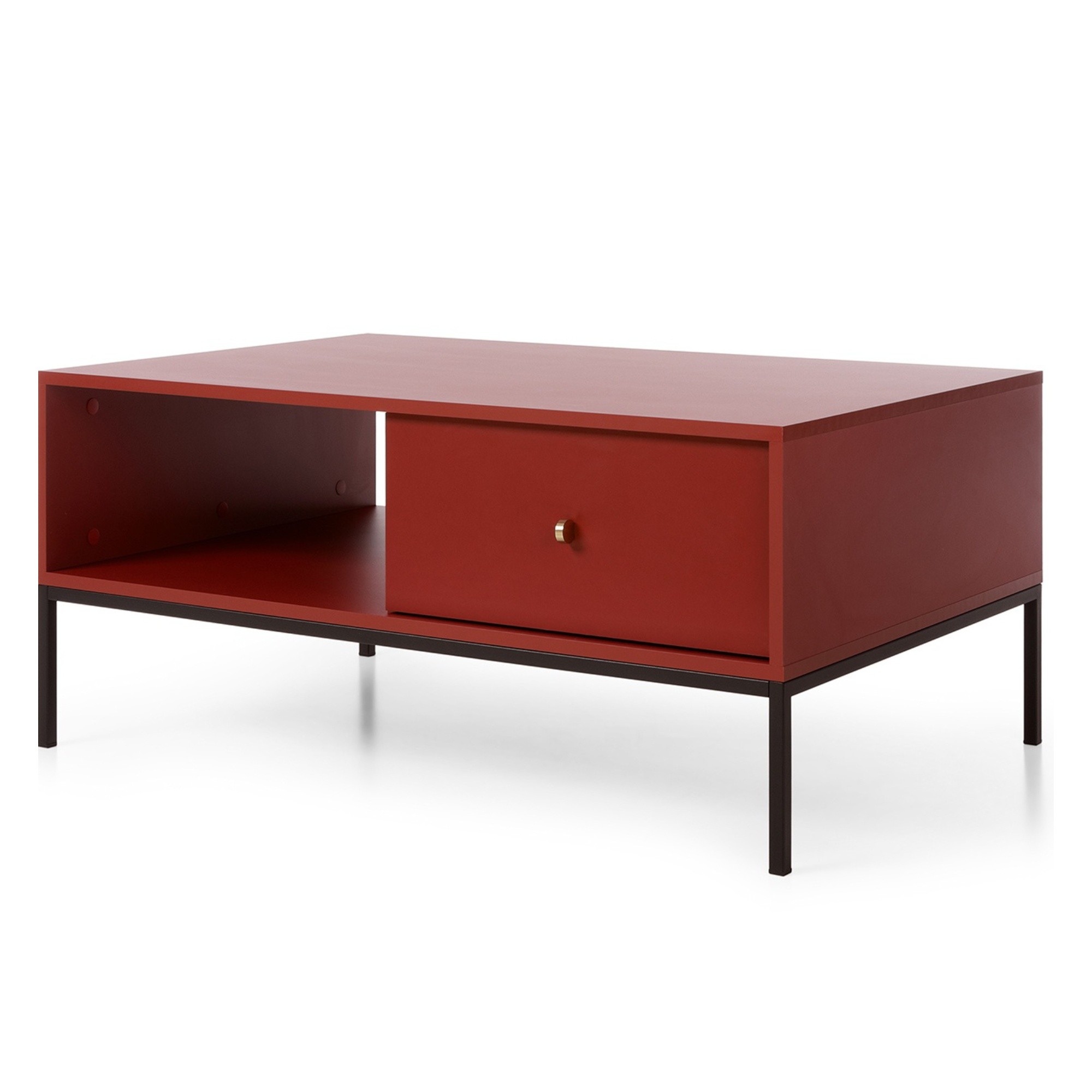 Stolik kawowy Mono 103 cm z 2 szufladami bordowy