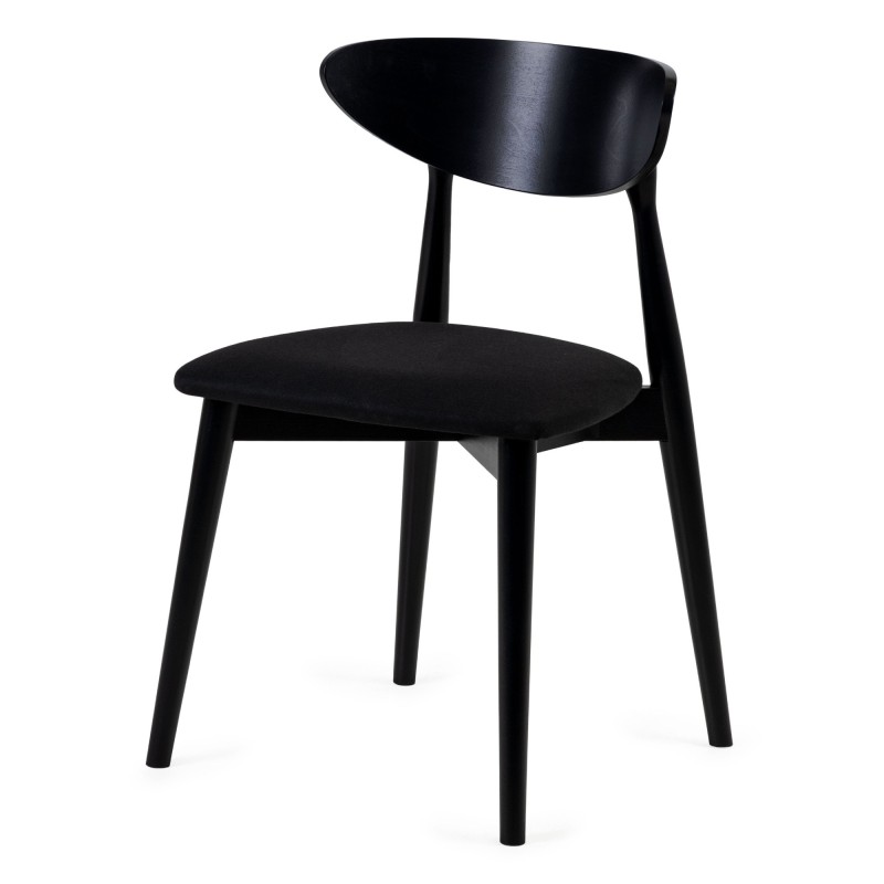 Krzesło drewniane do jadalni Diuna czarne