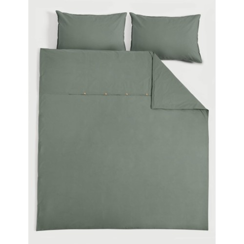 Komplet pościeli bawełnianej Basic 200x200 cm szarozielony