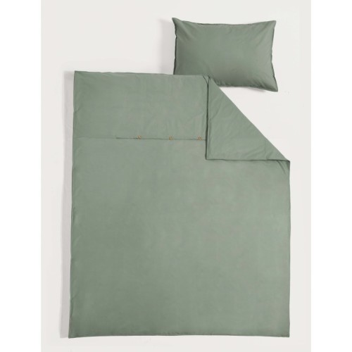 Komplet pościeli bawełnianej Basic 150x200 cm szarozielony