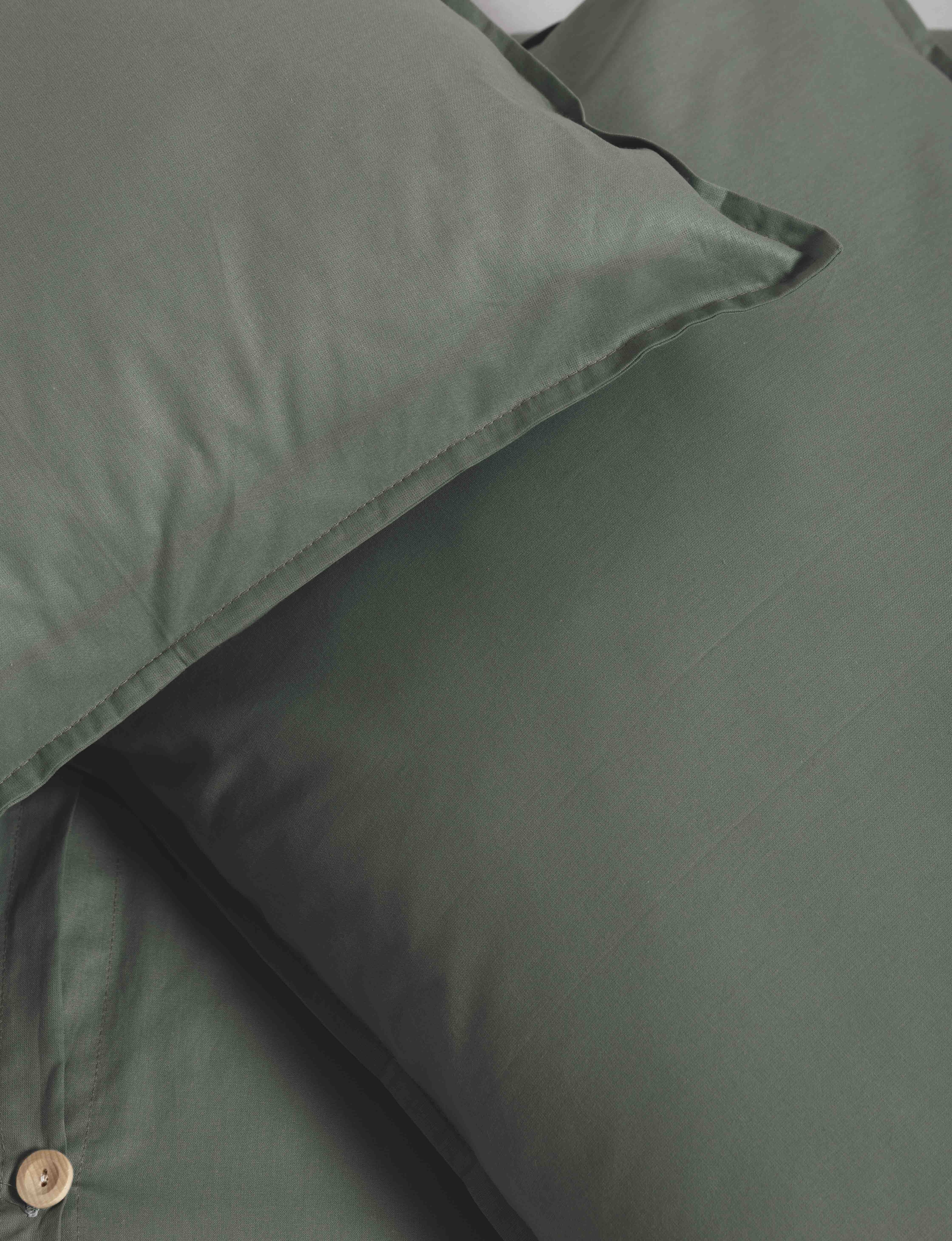 Komplet pościeli bawełnianej Basic 150x200 cm szarozielony