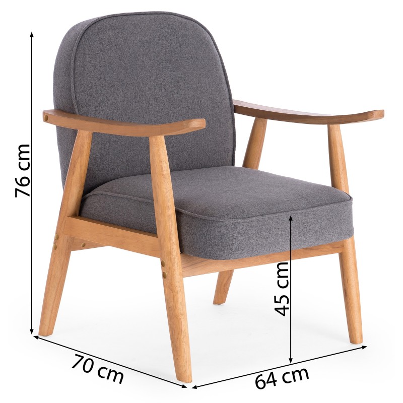 Fotel tapicerowany Retro popielaty