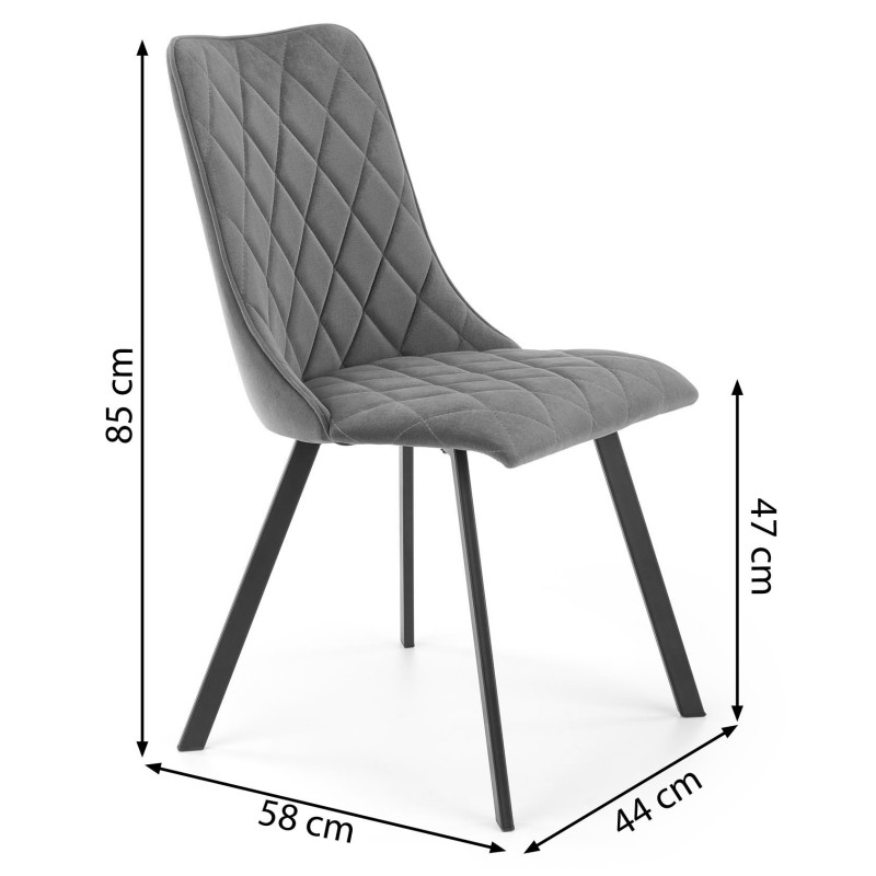Krzesło do jadalni K450 granatowe welur