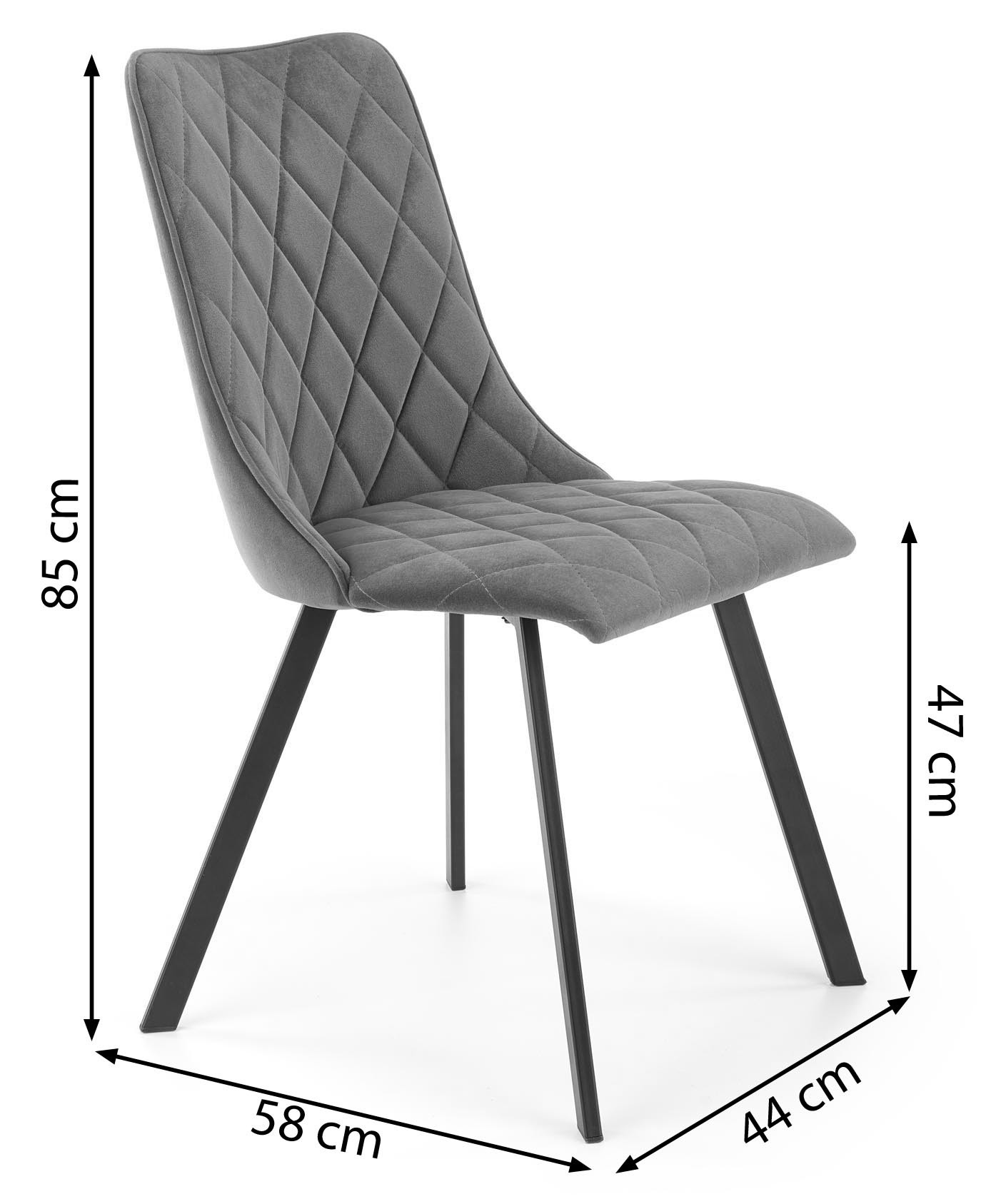 Krzesło do jadalni K450 granatowe welur