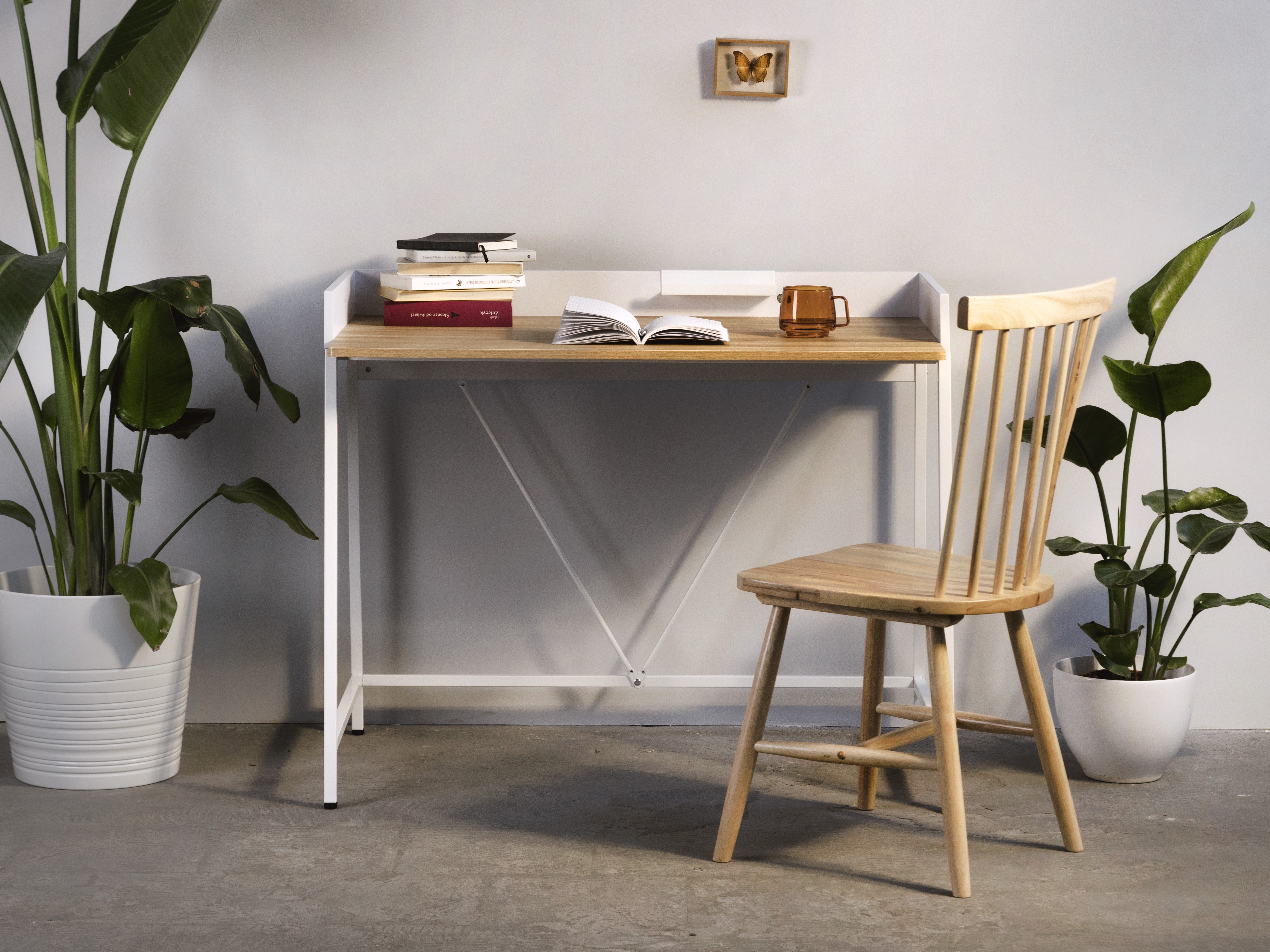 Biurko Marcell 103 cm loft buk/białe