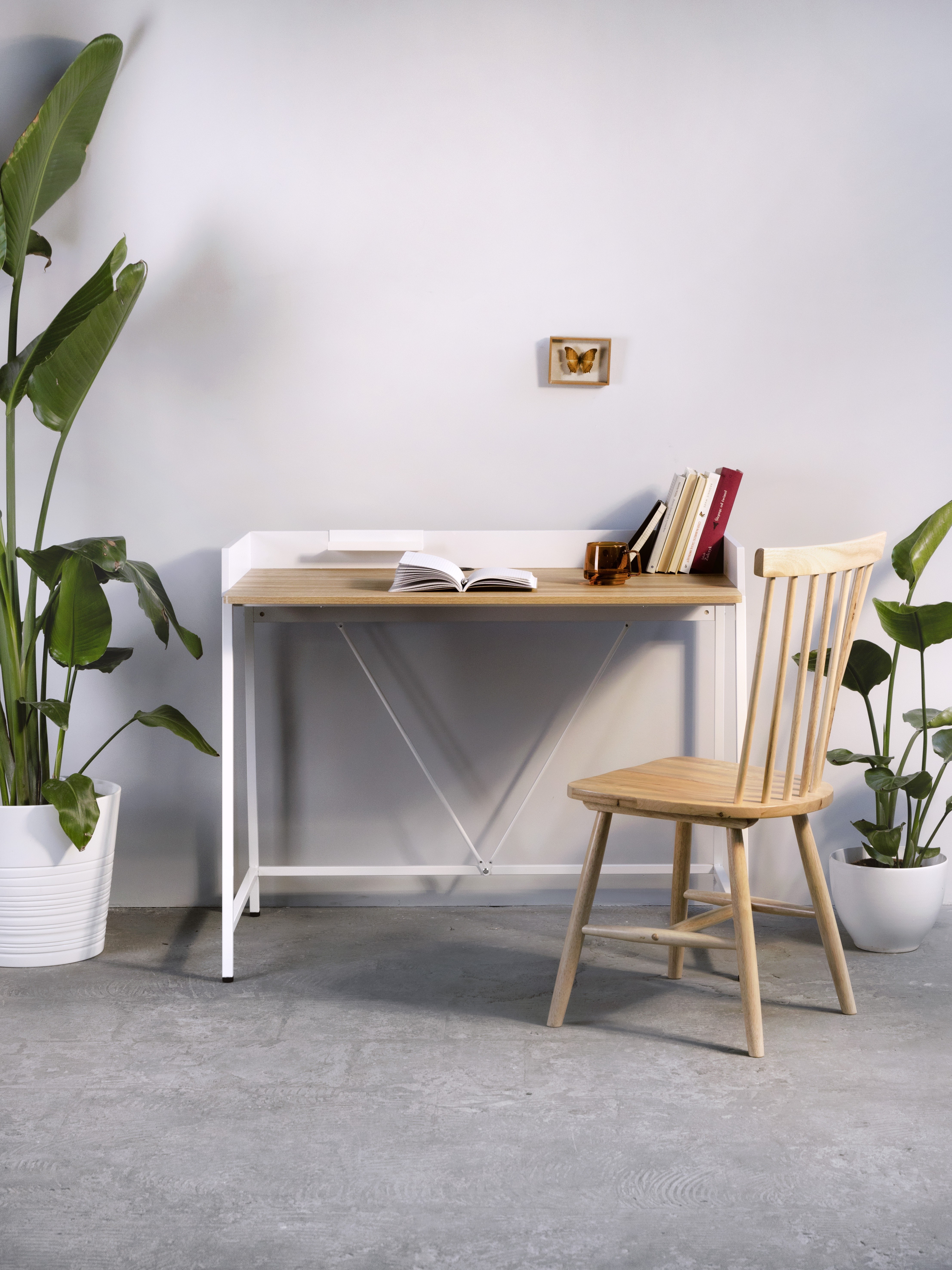 Biurko Marcell 103 cm loft buk/białe