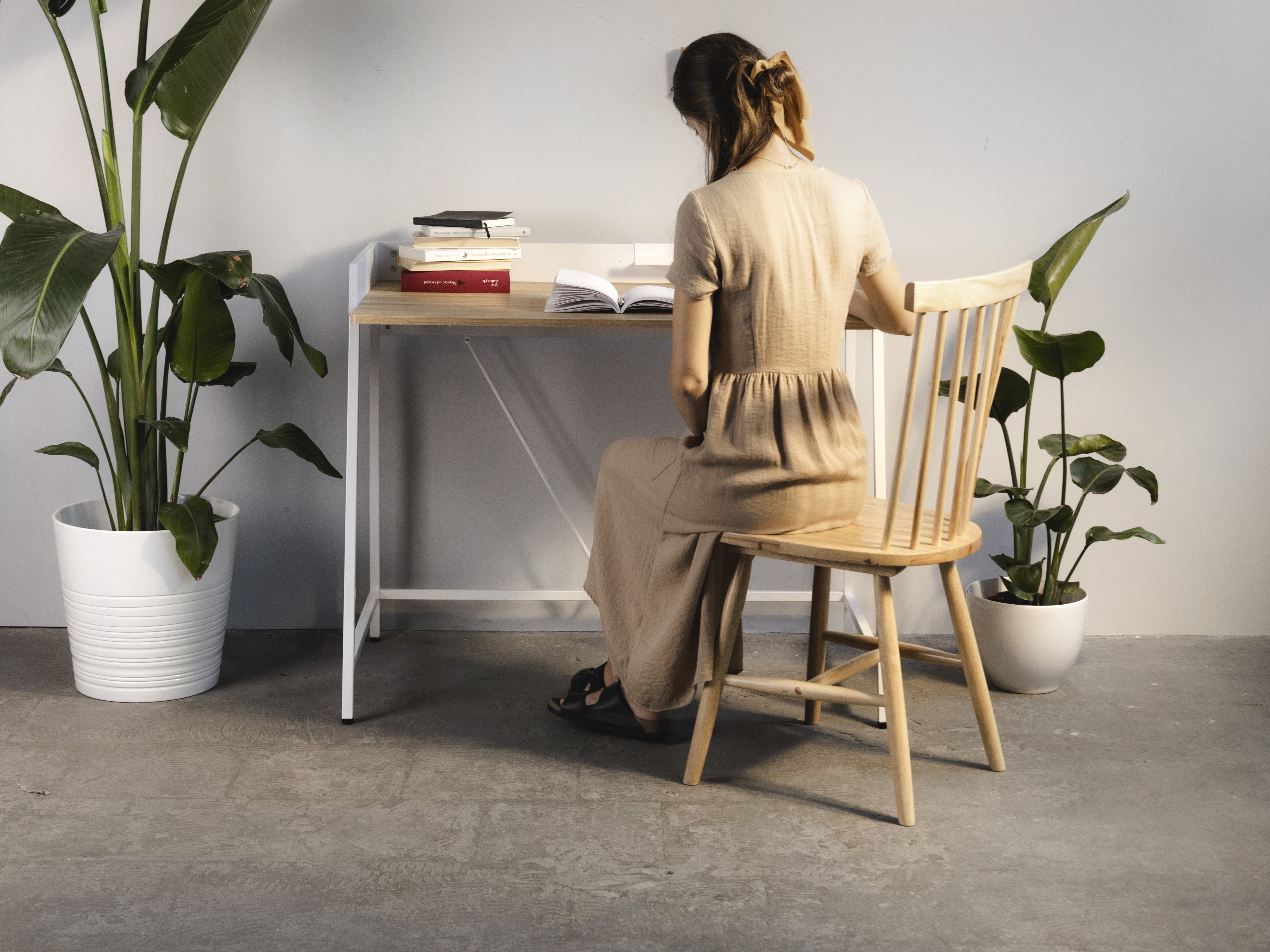 Biurko Marcell 103 cm loft buk/białe