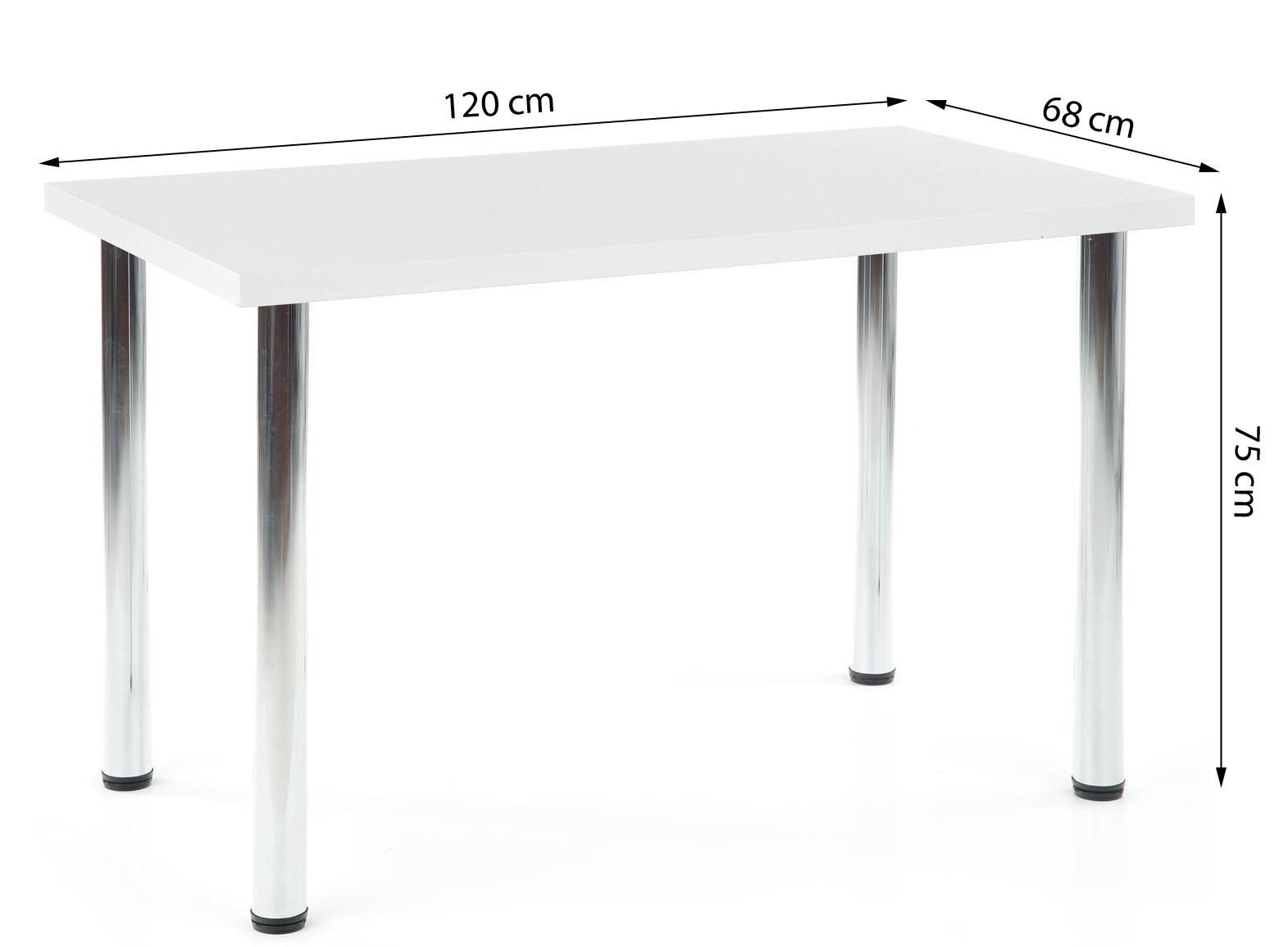 Stół kuchenny Modex 120x68 cm biały/chrom