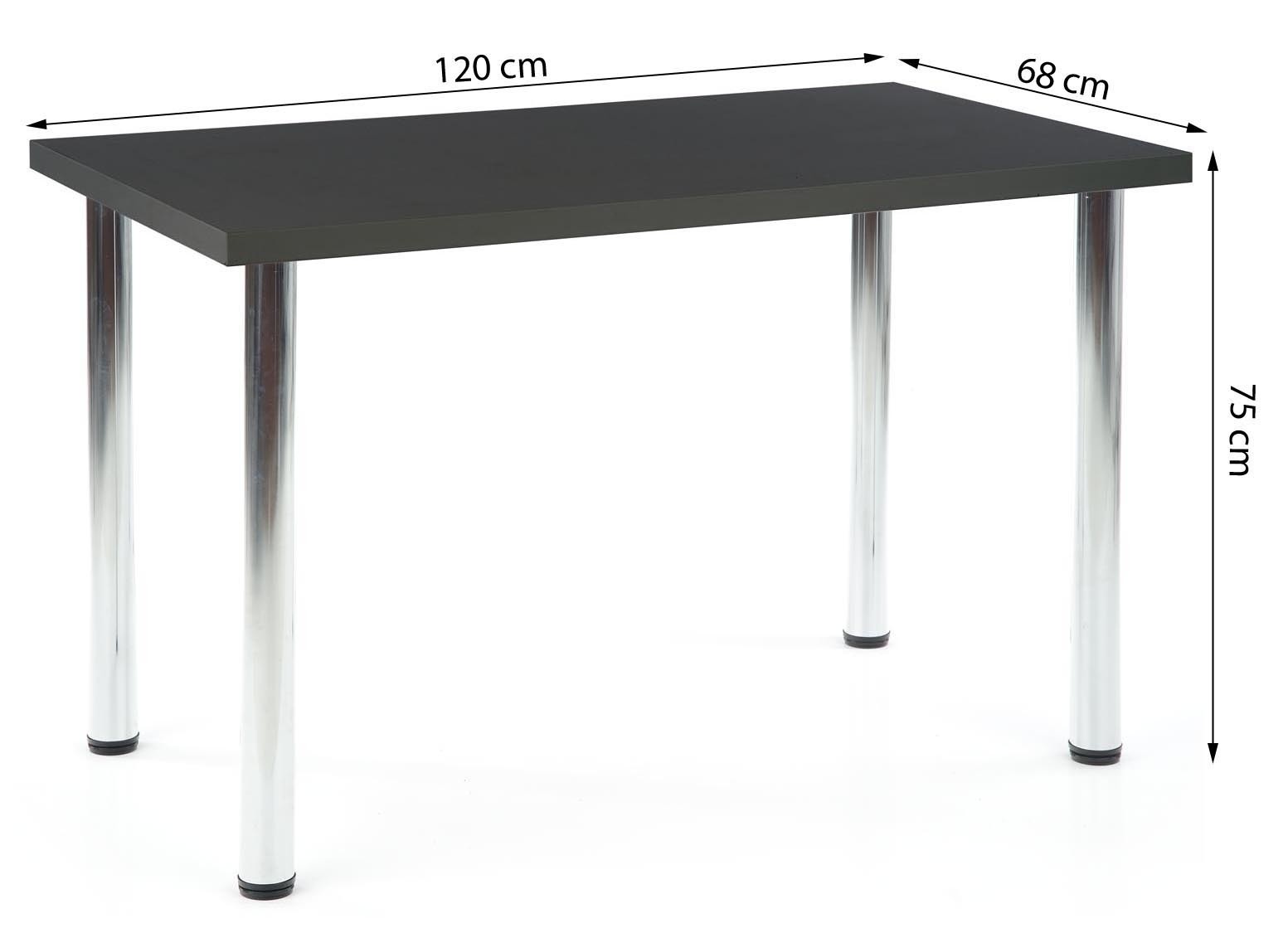 Stół kuchenny Modex 120x68 cm antracytowy/chrom