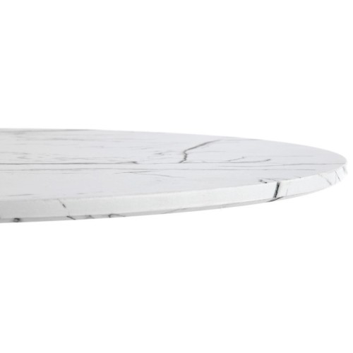Stół okrągły Denver 80 cm biały efekt marmuru