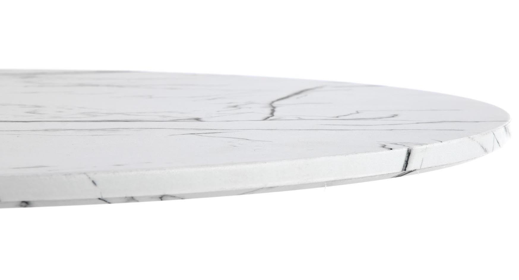 Stół okrągły Denver 80 cm biały efekt marmuru