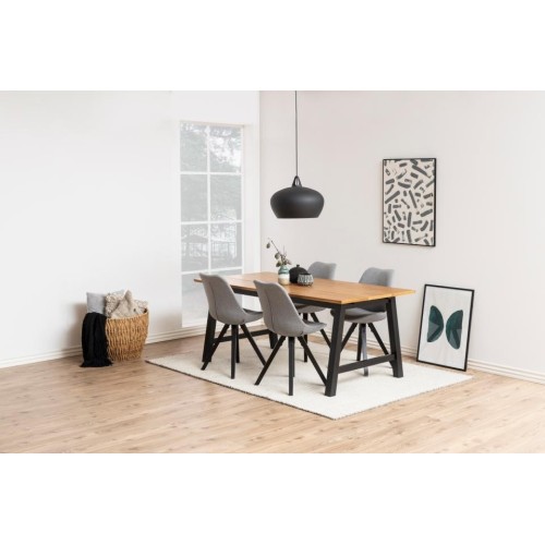 Krzesło do jadalni Dima jasnoszare/czarne nogi skandynawskie