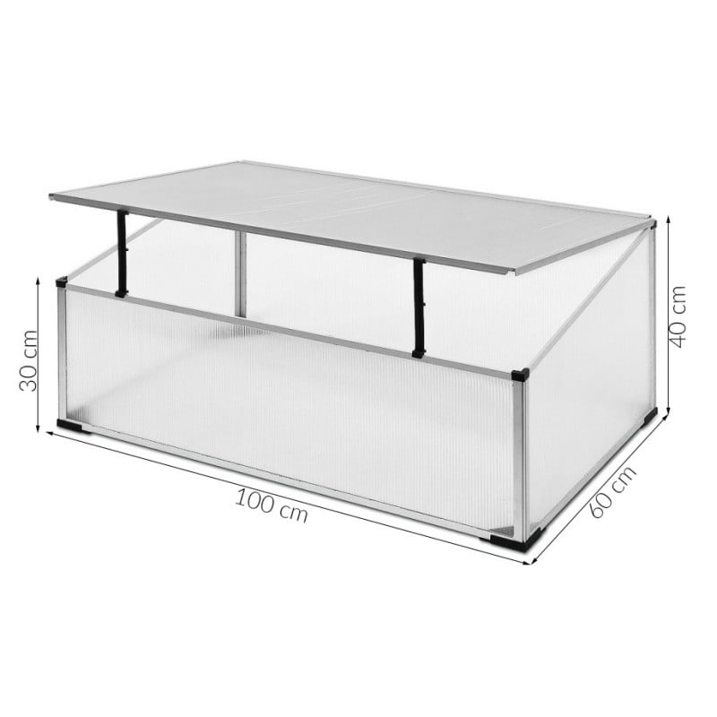 Mała szklarnia aluminiowa ogrodowa 100x60 cm poliwęglanowa rozsadnik zielnik inspekt