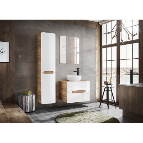 Lustro wiszące Aruba 60 cm dąb craft złoty/biały bianco