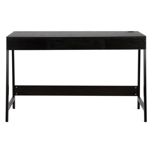 Biurko z szufladą Tulio 124 cm czarne industrialne