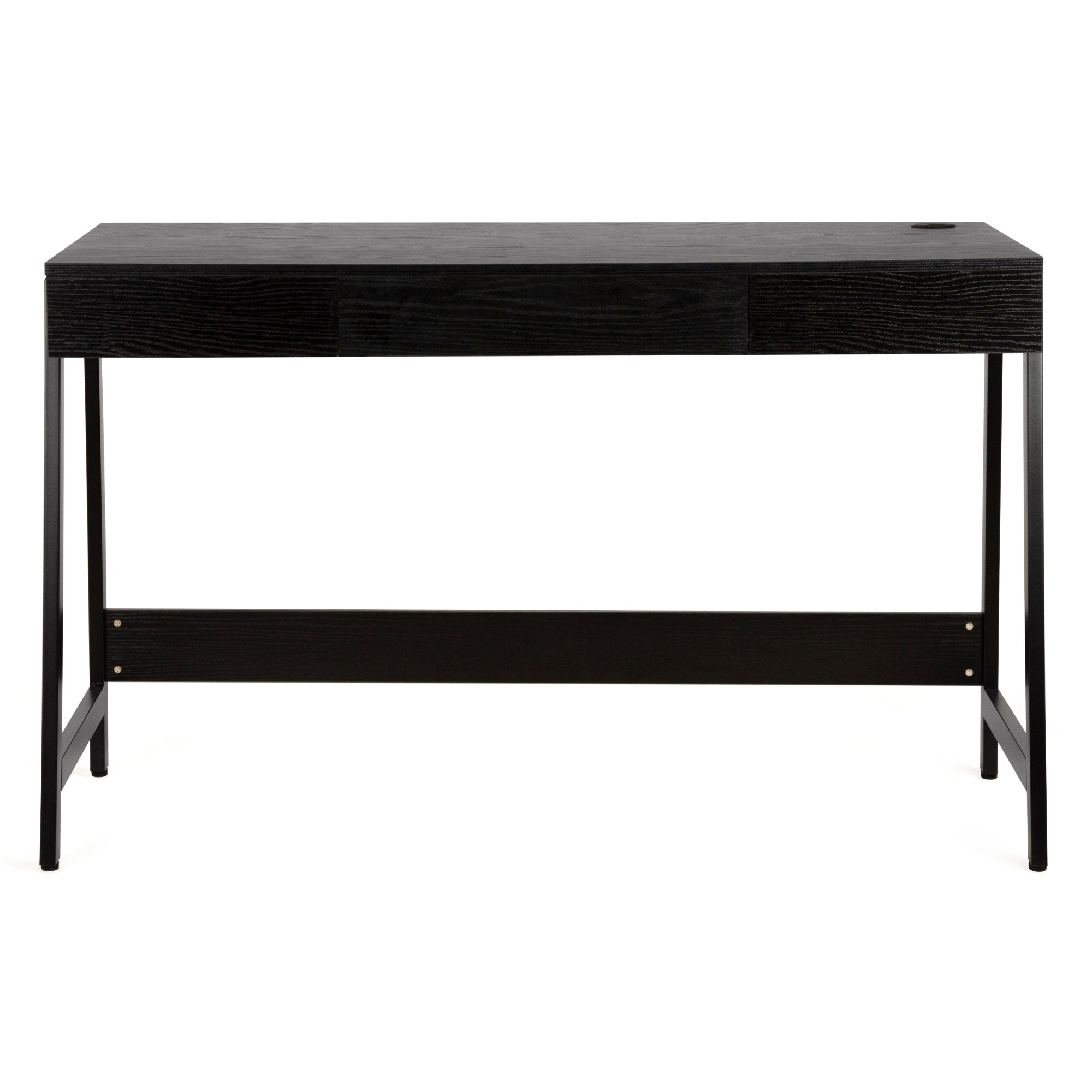Biurko z szufladą Tulio 124 cm czarne industrialne