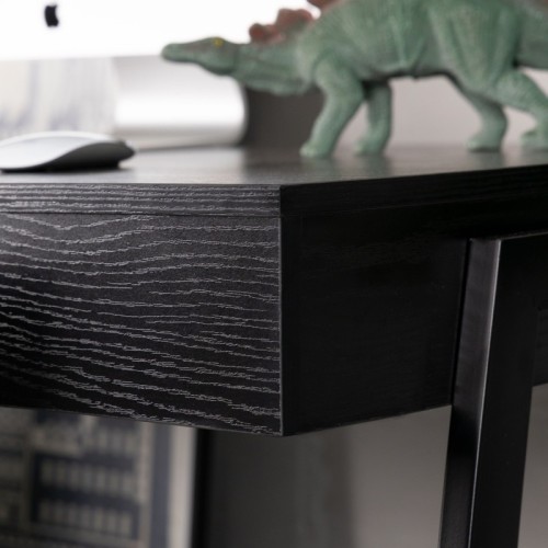 Biurko z szufladą Tulio 124 cm czarne industrialne
